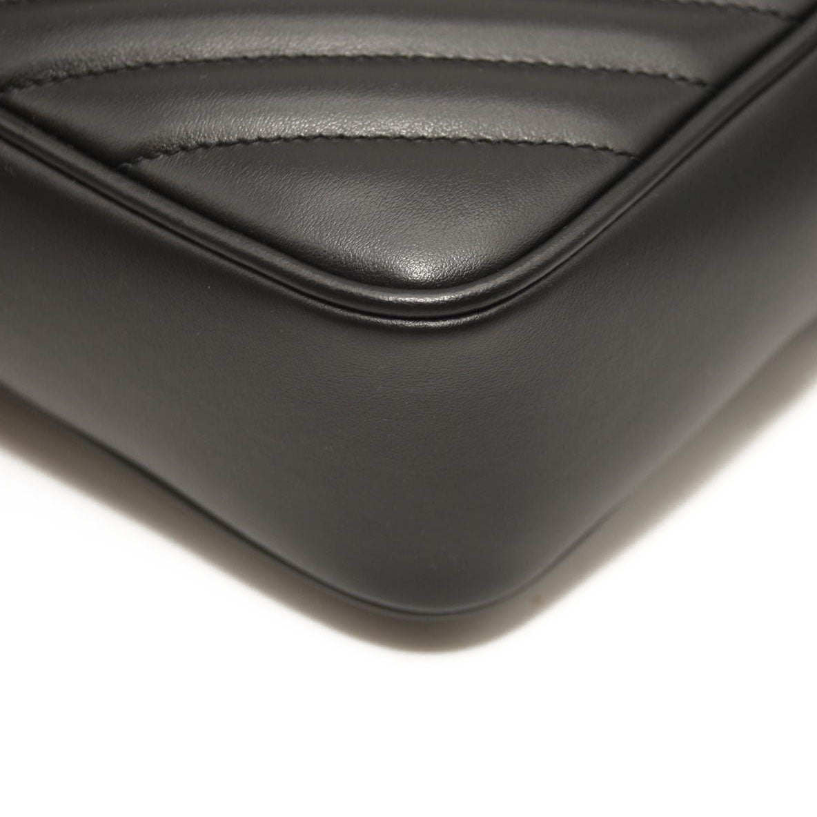 SAINT LAURENT Calfskin Matelasse Monogram Lou Camera Bag Black