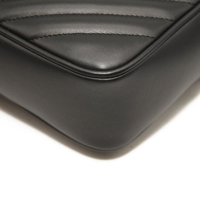 SAINT LAURENT Calfskin Matelasse Monogram Lou Camera Bag Black