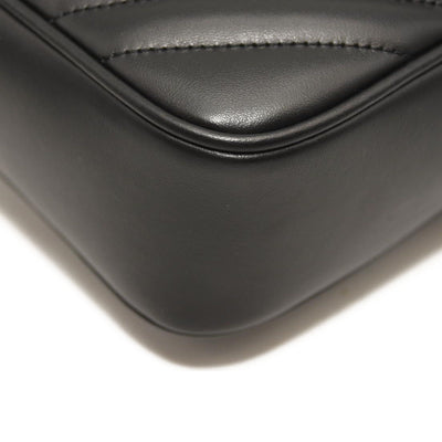 SAINT LAURENT Calfskin Matelasse Monogram Lou Camera Bag Black