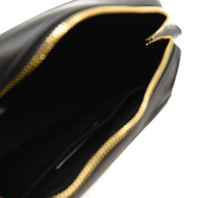SAINT LAURENT Calfskin Matelasse Monogram Lou Camera Bag Black