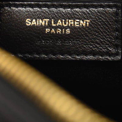 SAINT LAURENT Calfskin Matelasse Monogram Lou Camera Bag Black