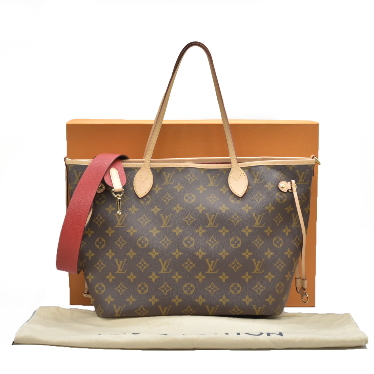 LV Monogram Neverfull Bandouliere Inside Out MM