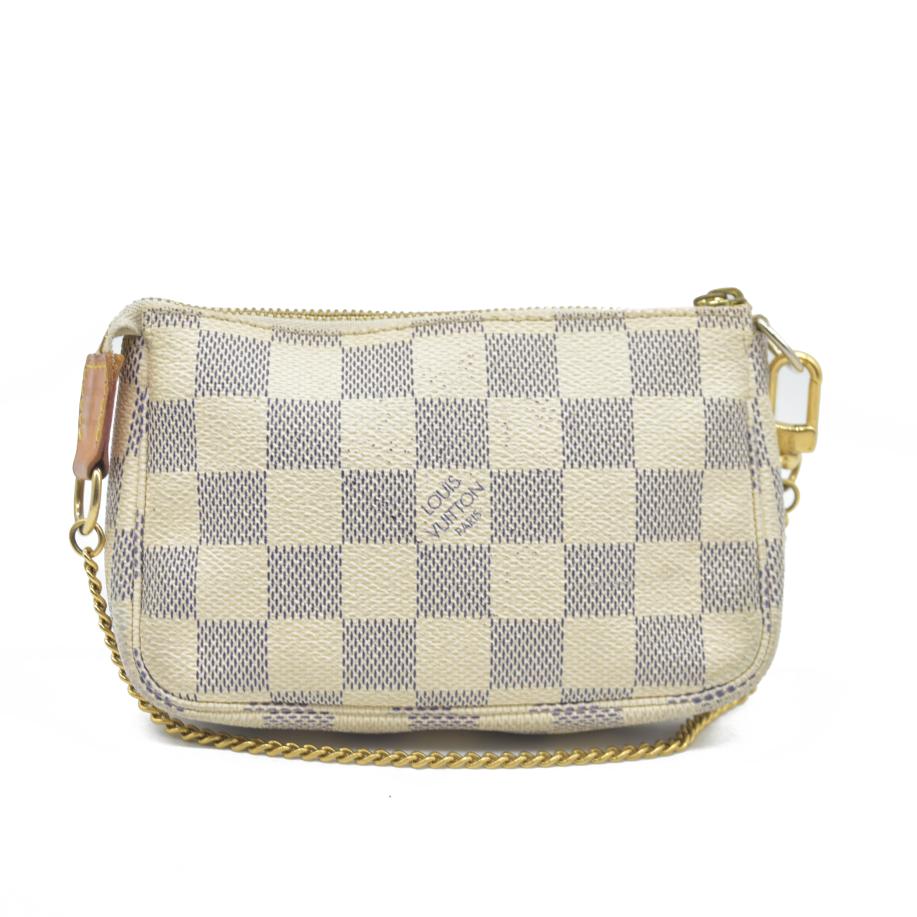 Louis Vuitton Damier Azur Mini Pochette Accessories Pouch Bag FL1026