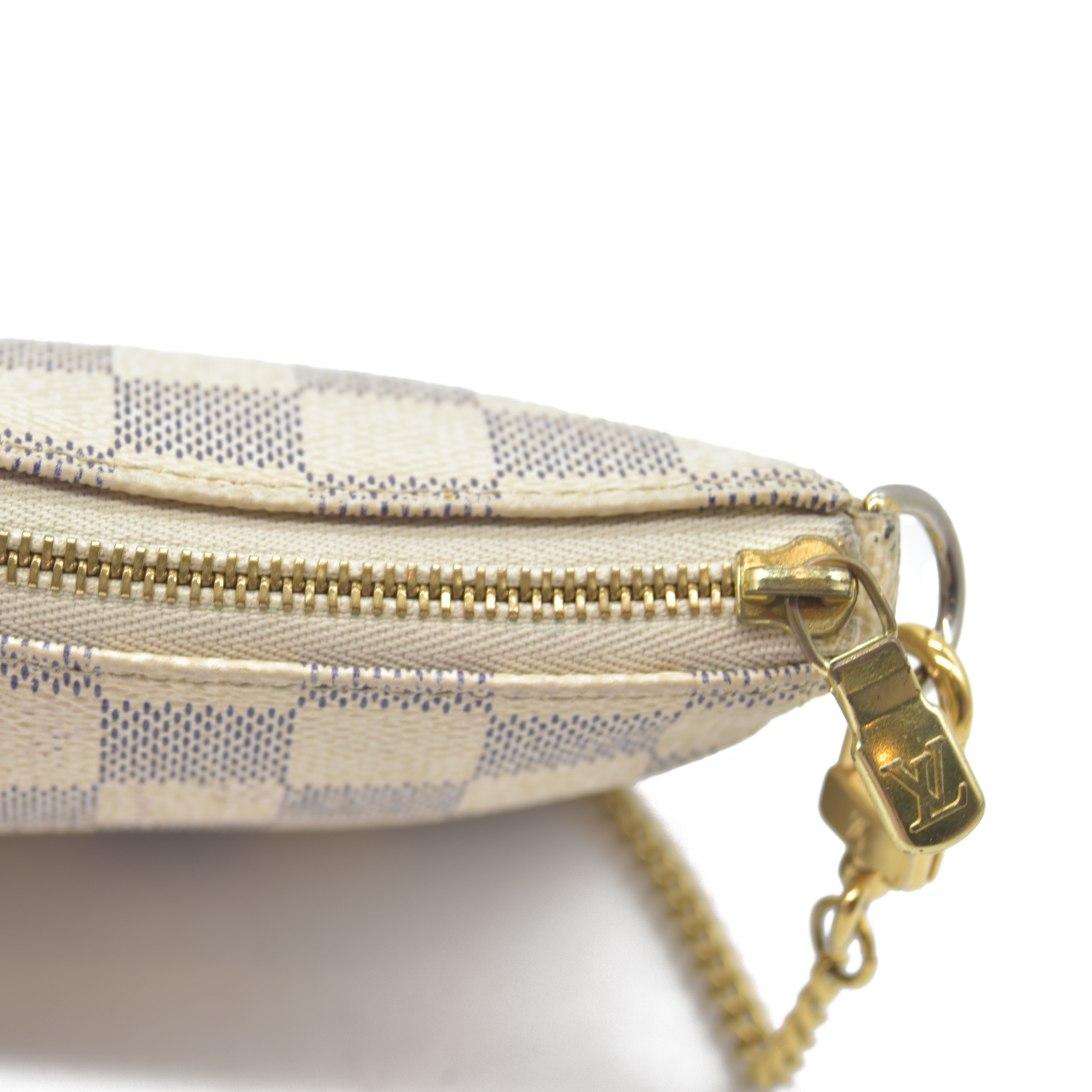 Louis Vuitton Damier Azur Mini Pochette Accessories Pouch Bag FL1026