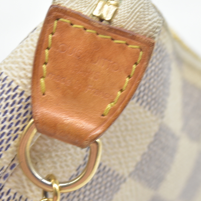 Louis Vuitton Damier Azur Mini Pochette Accessories Pouch Bag FL1026