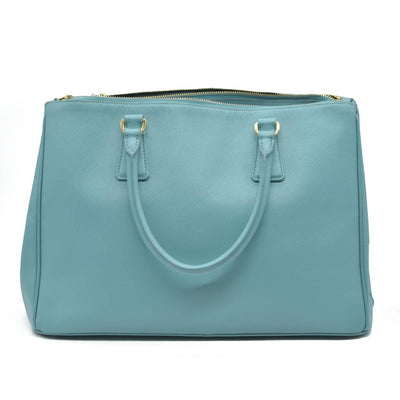 $4600 Prada Medium Saffiano Lux Galleria Double Zip Tote Teal