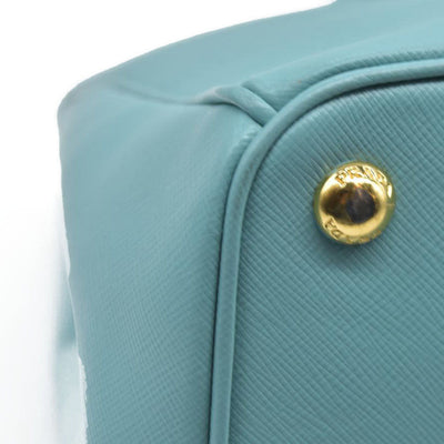 $4600 Prada Medium Saffiano Lux Galleria Double Zip Tote Teal