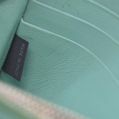 $650 PRADA Lime Green Patent Leather Triangle Logo Zip Wallet CONSIGNMENT 10021459