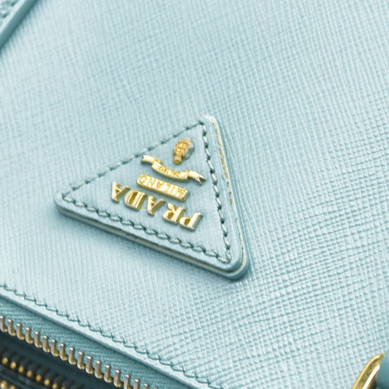 $4600 Prada Medium Saffiano Lux Galleria Double Zip Tote Teal