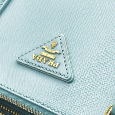 $4600 Prada Medium Saffiano Lux Galleria Double Zip Tote Teal