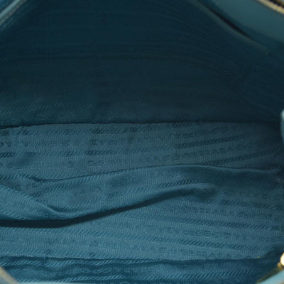 $4600 Prada Medium Saffiano Lux Galleria Double Zip Tote Teal
