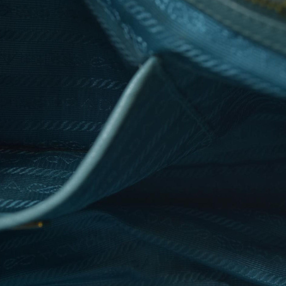 $4600 Prada Medium Saffiano Lux Galleria Double Zip Tote Teal