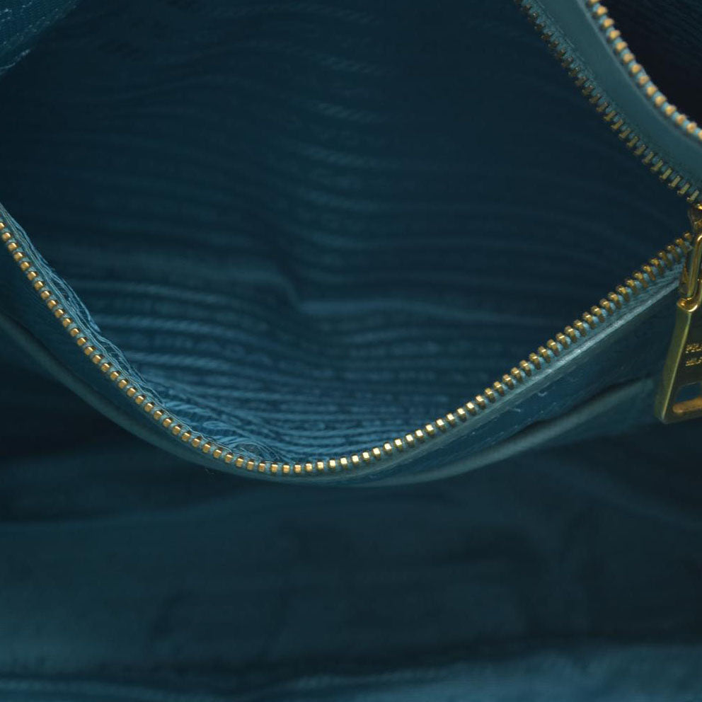 $4600 Prada Medium Saffiano Lux Galleria Double Zip Tote Teal