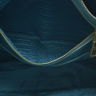 $4600 Prada Medium Saffiano Lux Galleria Double Zip Tote Teal