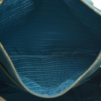 $4600 Prada Medium Saffiano Lux Galleria Double Zip Tote Teal