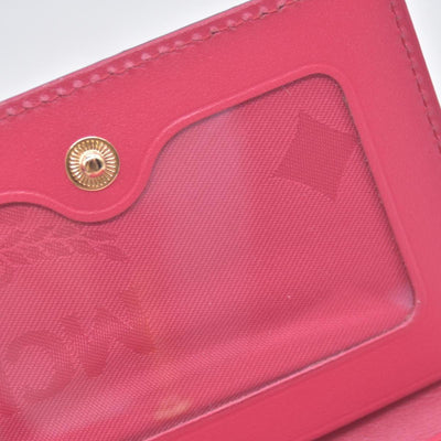 $430 MCM Metallic Red Leather Card Holder Wallet CONSIGNMENT 10021464