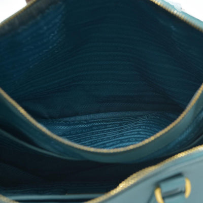 $4600 Prada Medium Saffiano Lux Galleria Double Zip Tote Teal