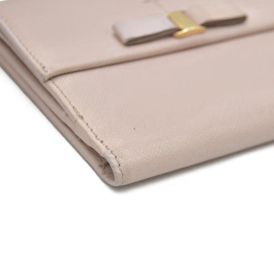 Salvatore Ferragamo Vara Ribbon Leather Bifold Wallet Pink