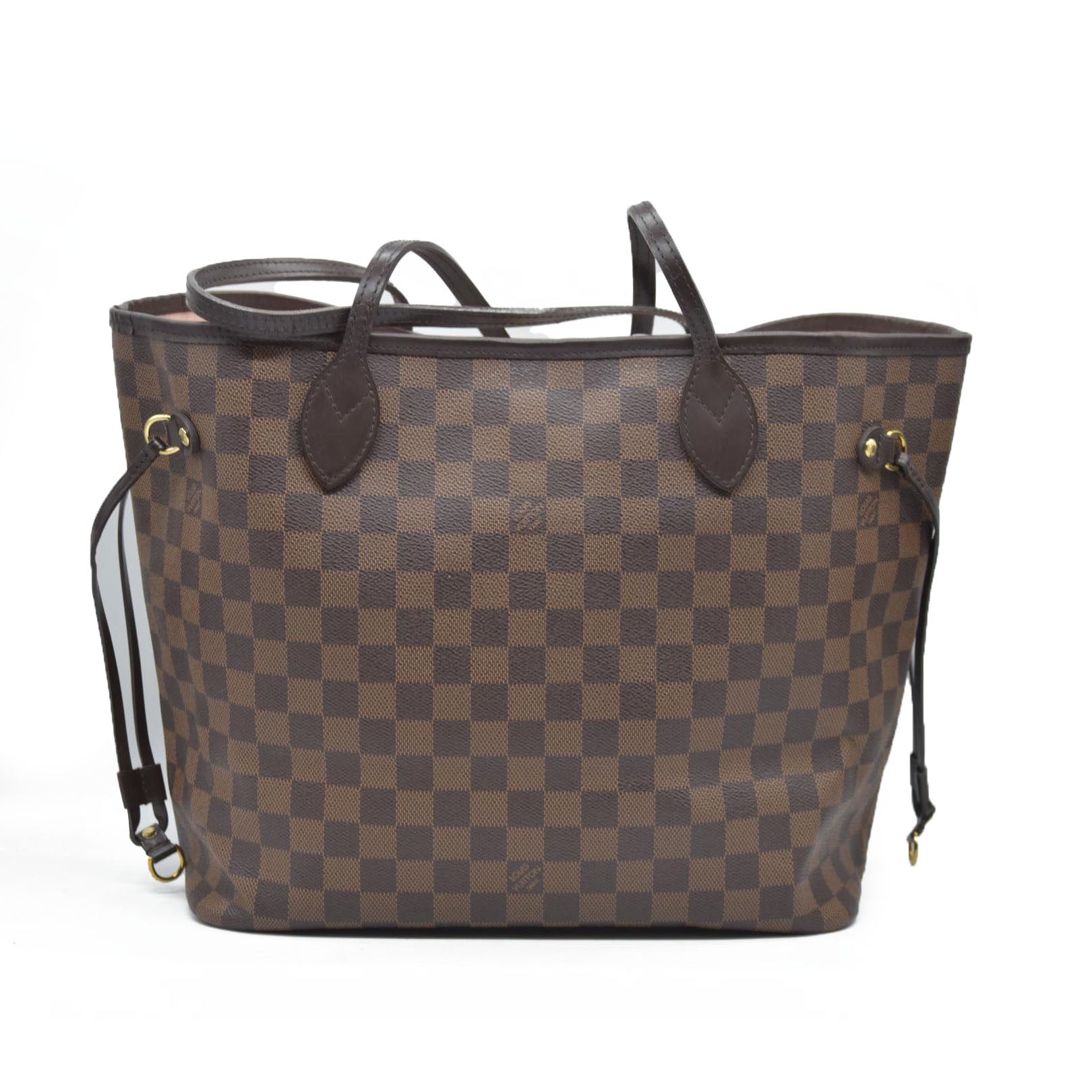 $2170 Louis Vuitton  Damier Ebene Neo Neverfull MM Rose Ballerine