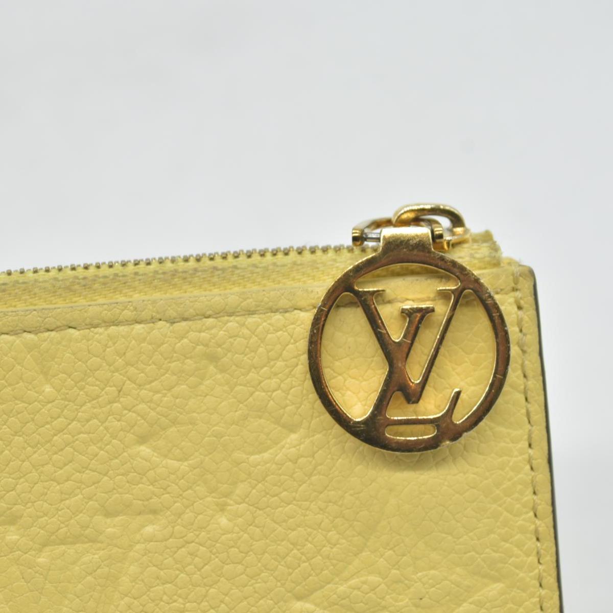 Louis Vuitton Monogram Empreinte Leather Zipped Romy Card Holder Yellow