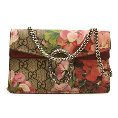 Gucci  GG Supreme Monogram Blooms Super Mini Dionysus Shoulder Bag Beige Multicolor Dry Rose