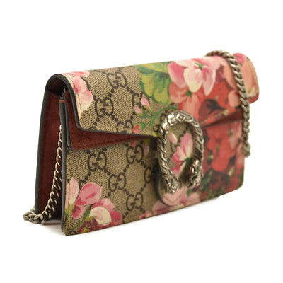 Gucci  GG Supreme Monogram Blooms Super Mini Dionysus Shoulder Bag Beige Multicolor Dry Rose