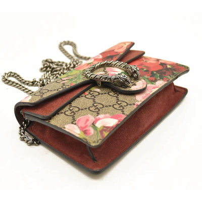 Gucci  GG Supreme Monogram Blooms Super Mini Dionysus Shoulder Bag Beige Multicolor Dry Rose