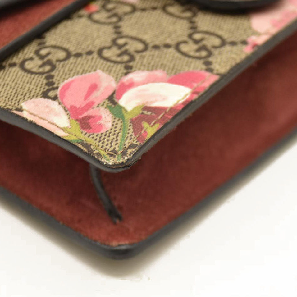 Gucci  GG Supreme Monogram Blooms Super Mini Dionysus Shoulder Bag Beige Multicolor Dry Rose