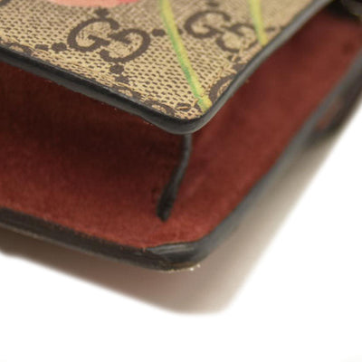 Gucci  GG Supreme Monogram Blooms Super Mini Dionysus Shoulder Bag Beige Multicolor Dry Rose