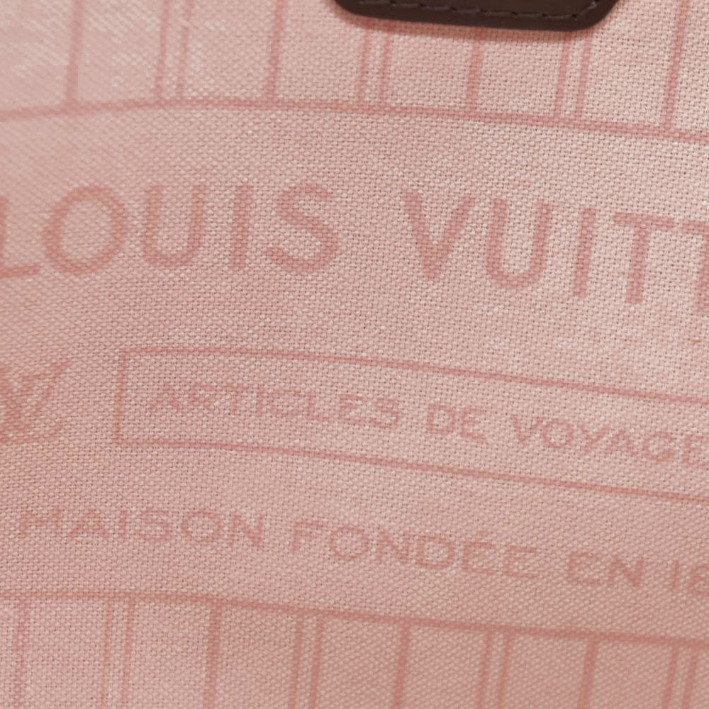 $2170 Louis Vuitton  Damier Ebene Neo Neverfull MM Rose Ballerine