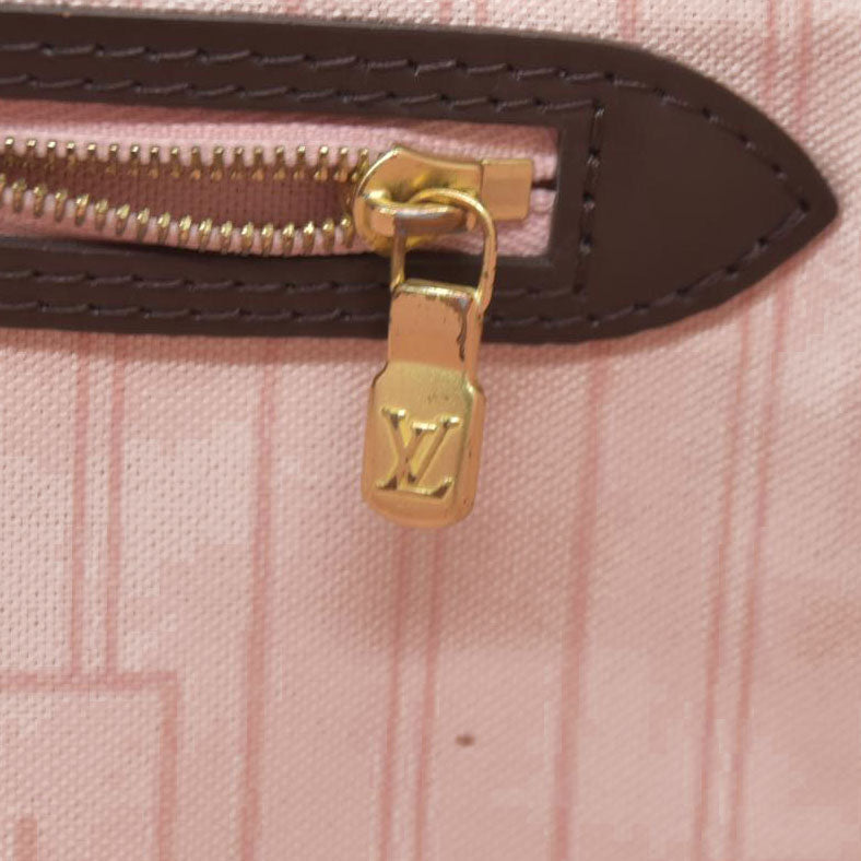 $2170 Louis Vuitton  Damier Ebene Neo Neverfull MM Rose Ballerine AR513