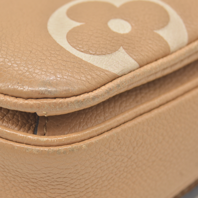 $3100 RFID Louis Vuitton Empreinte Monogram Giant Pochette Metis Arizona Beige 10019913