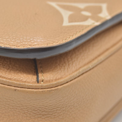 $3100 RFID Louis Vuitton Empreinte Monogram Giant Pochette Metis Arizona Beige 10019913