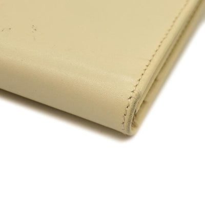 Salvatore Ferragamo Gancini Clip Leather Long Bifold Wallet Ivory CONSIGNMENT 10020992
