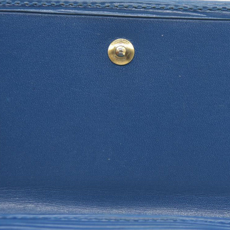 Louis Vuitton Epi Porte Feuille Elise Credit Leather Trifold Wallet Blue SP0938