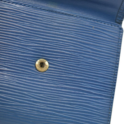 Louis Vuitton Epi Porte Feuille Elise Credit Leather Trifold Wallet Blue SP0938