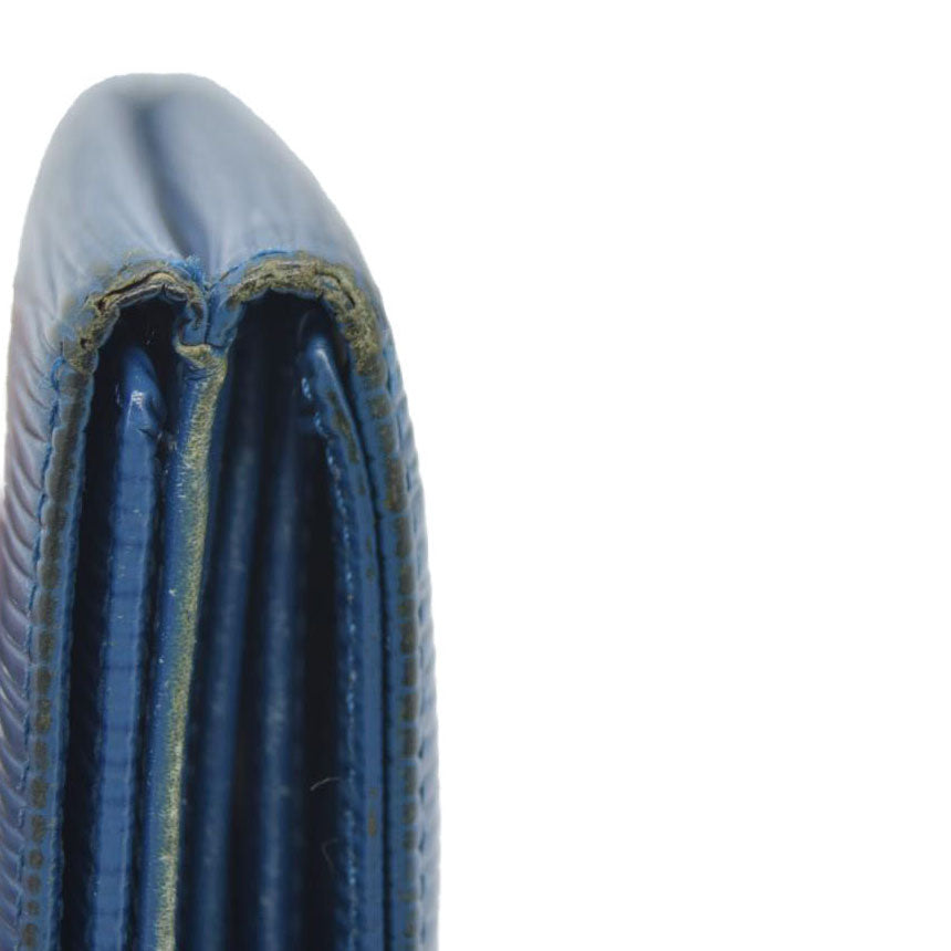 Louis Vuitton Epi Porte Feuille Elise Credit Leather Trifold Wallet Blue SP0938