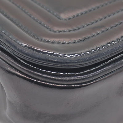 $3500 Chanel Patent Mini Flap Brown Chain Shoulder Bag