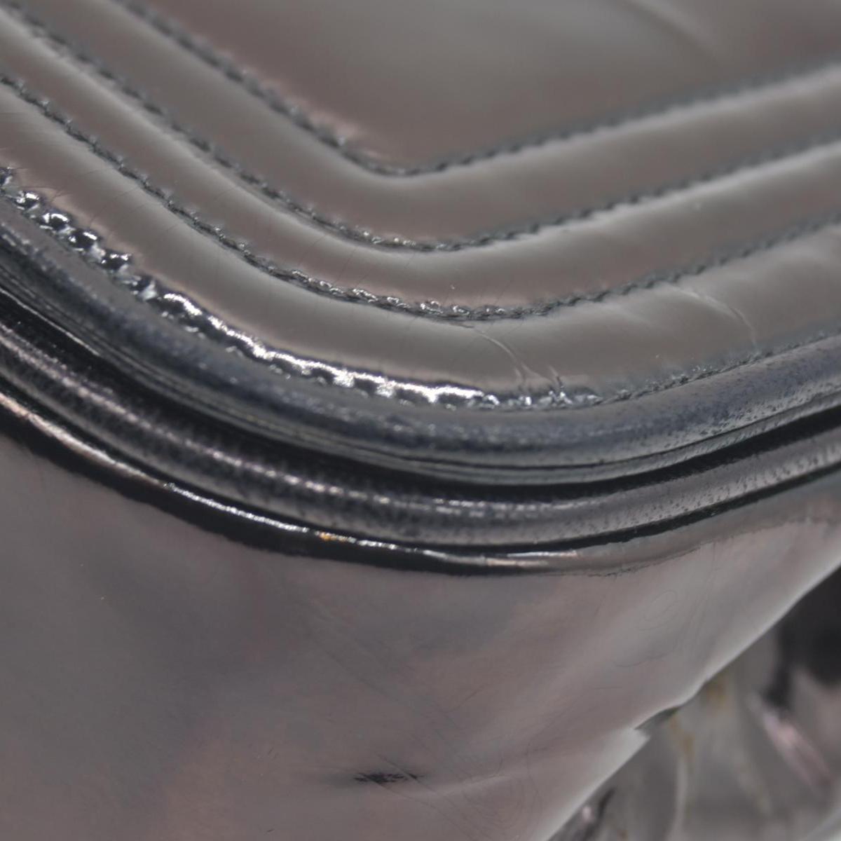 $3500 Chanel Patent Mini Flap Brown Chain Shoulder Bag