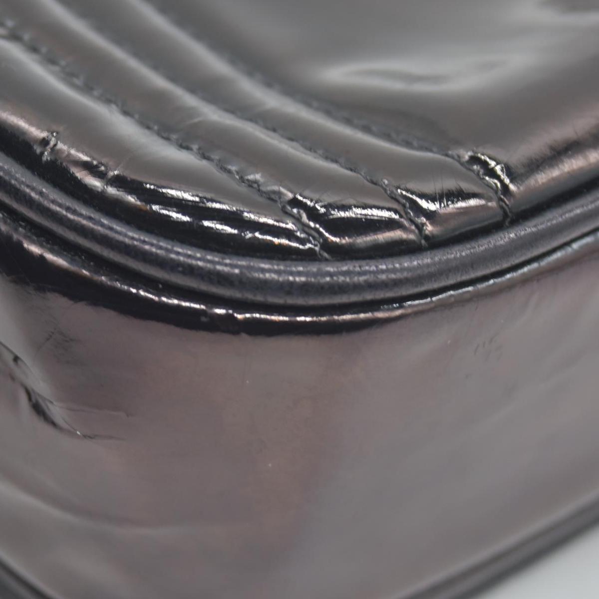 $3500 Chanel Patent Mini Flap Brown Chain Shoulder Bag