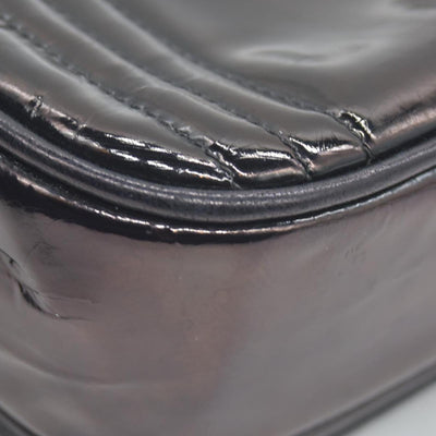 $3500 Chanel Patent Mini Flap Brown Chain Shoulder Bag