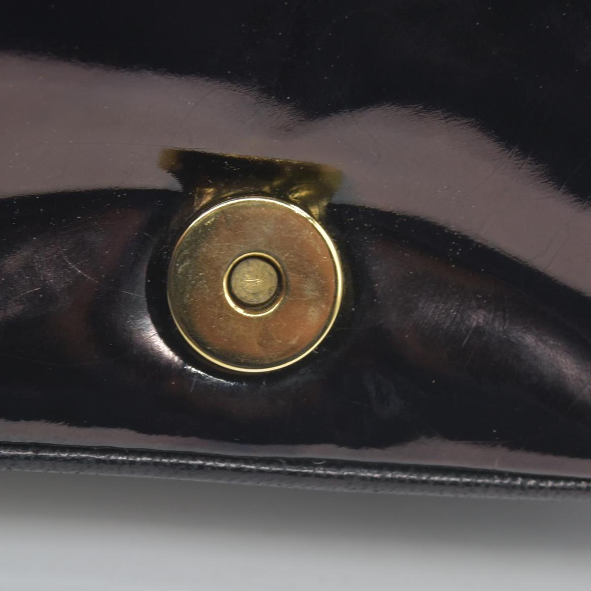 $3500 Chanel Patent Mini Flap Brown Chain Shoulder Bag