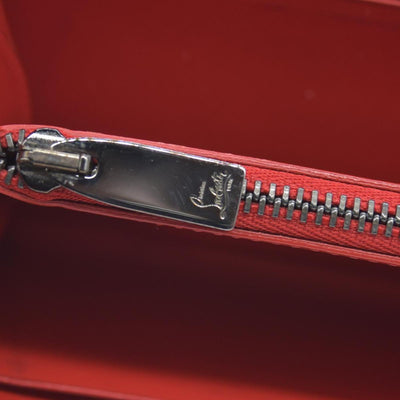 $950 Christian Louboutin Calfskin Panettone Spiked Zip Around Wallet Black