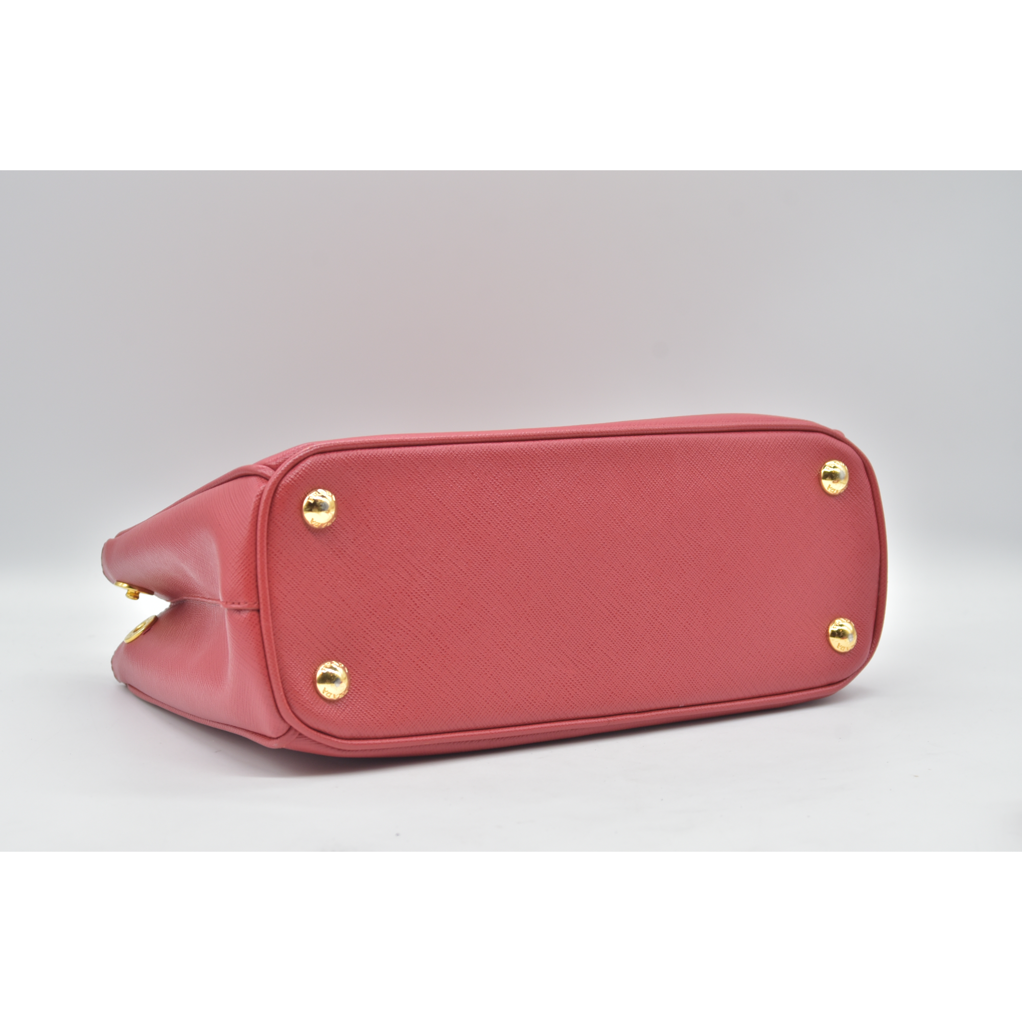 $4700 Prada Saffiano Mini Galleria Double Zip Tote Fuxia