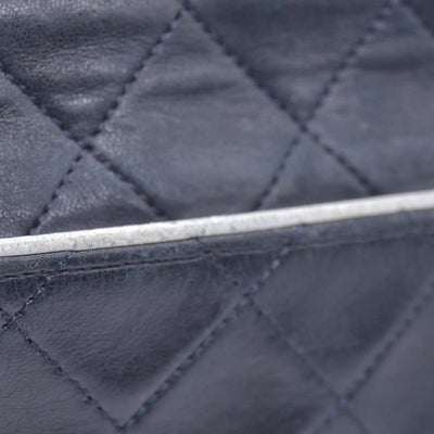 Chanel 1989-1991 Navy Lambskin Quilted Flap Bag 24k Gold Hardware CONSIGNMENT