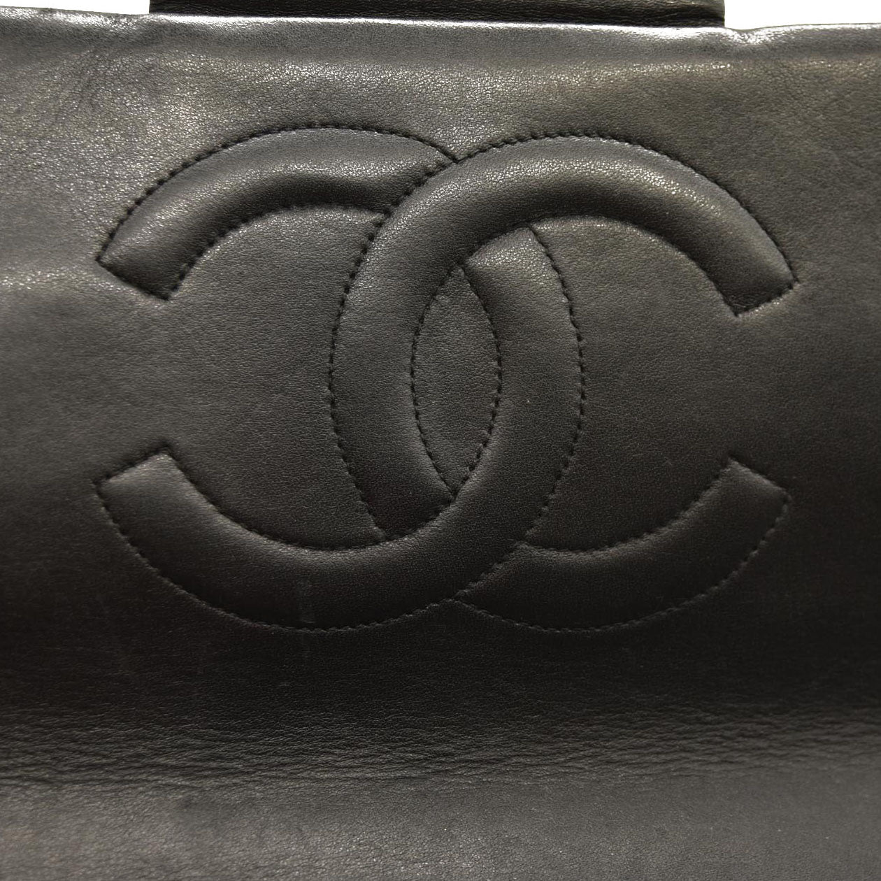 Chanel  Lambskin Quilted XL Jumbo Single Flap Black