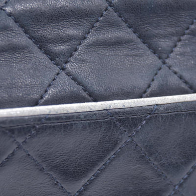 Chanel 1989-1991 Navy Lambskin Quilted Flap Bag 24k Gold Hardware CONSIGNMENT