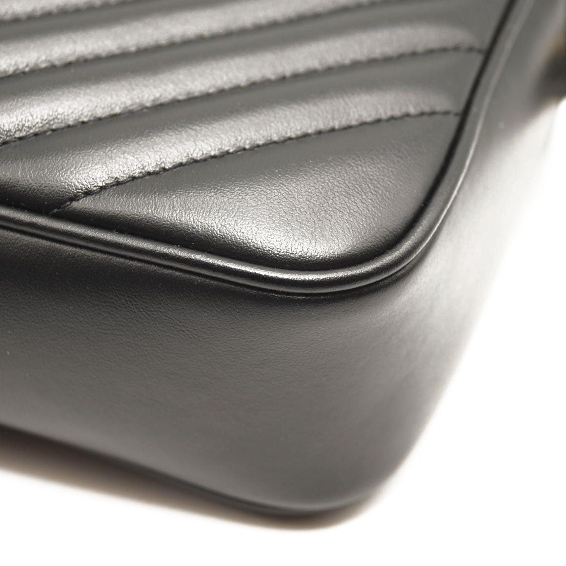 SAINT LAURENT Calfskin Matelasse Monogram Lou Camera Bag Black