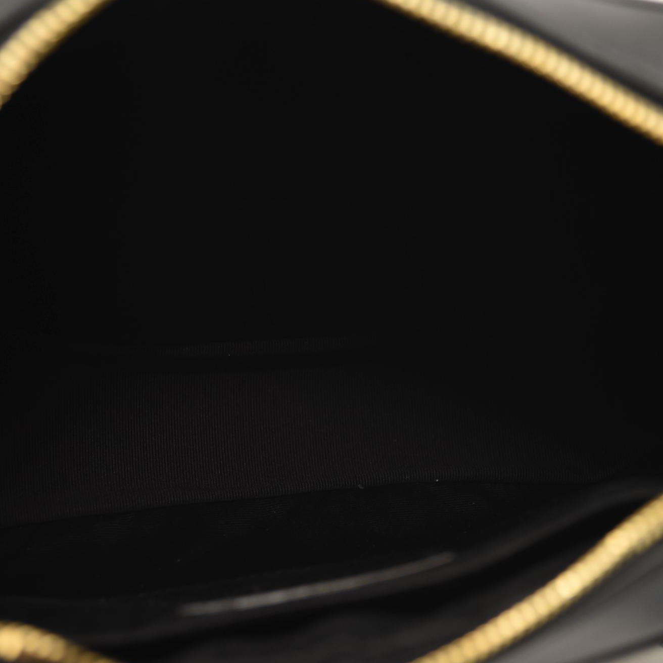 SAINT LAURENT Calfskin Matelasse Monogram Lou Camera Bag Black