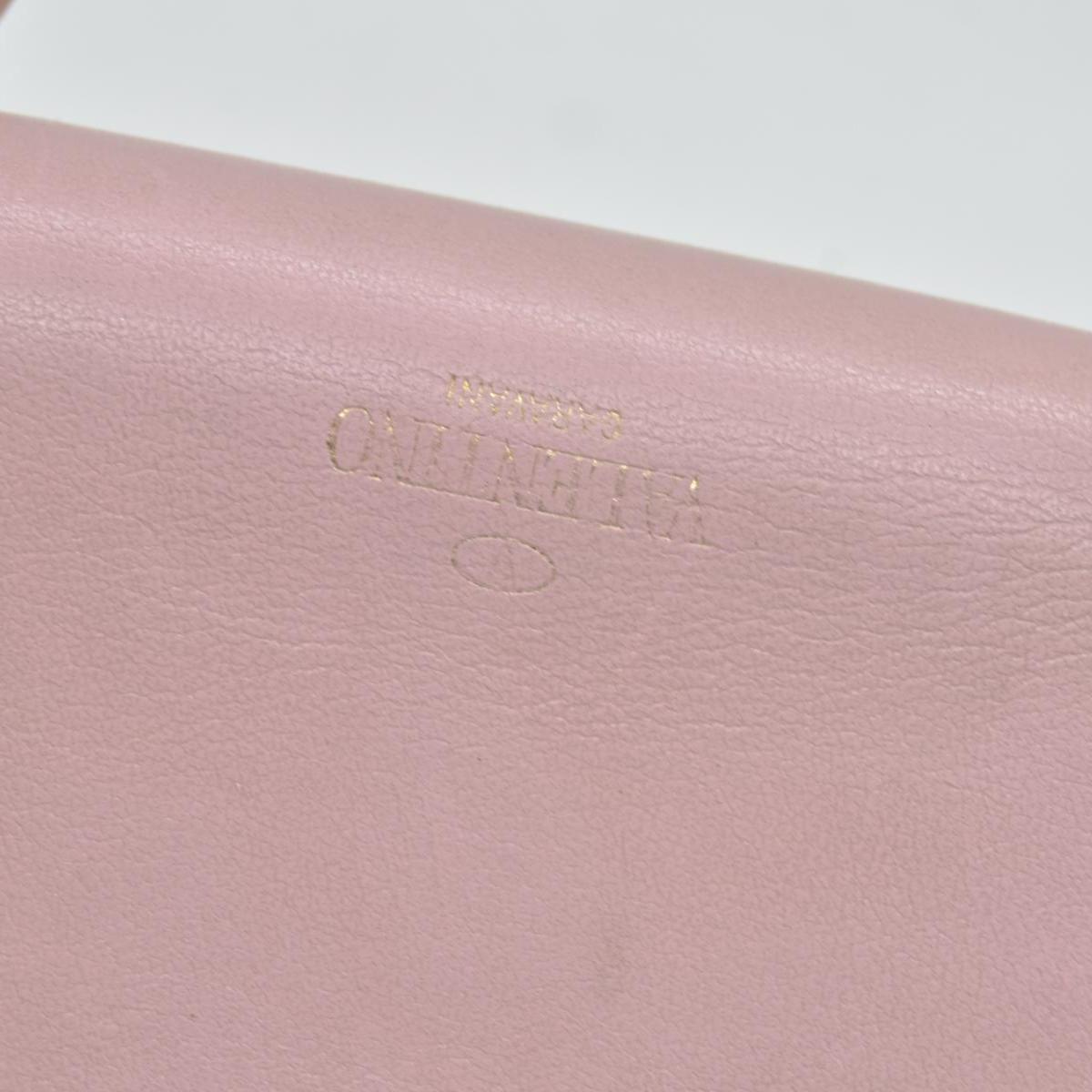 Valentino Poudre Leather Rockstud Zip-Around Compact Wallet